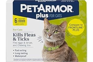 PetArmor Plus Flea and Tick Prevention for Cats over 1.5 lbs, Cat Flea and Tick Treatment, 6 Doses, Waterproof Topical, Fast Acting