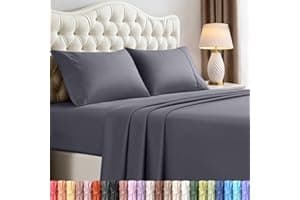 Utopia Bedding Queen Size Sheet Set – 4 Piece Bed Sheets, Soft and Breathable Microfiber, Includes 1 Fitted Sheet, 1 Flat Sheet and 2 Pillowcases – Oeko Tex (Grey)
