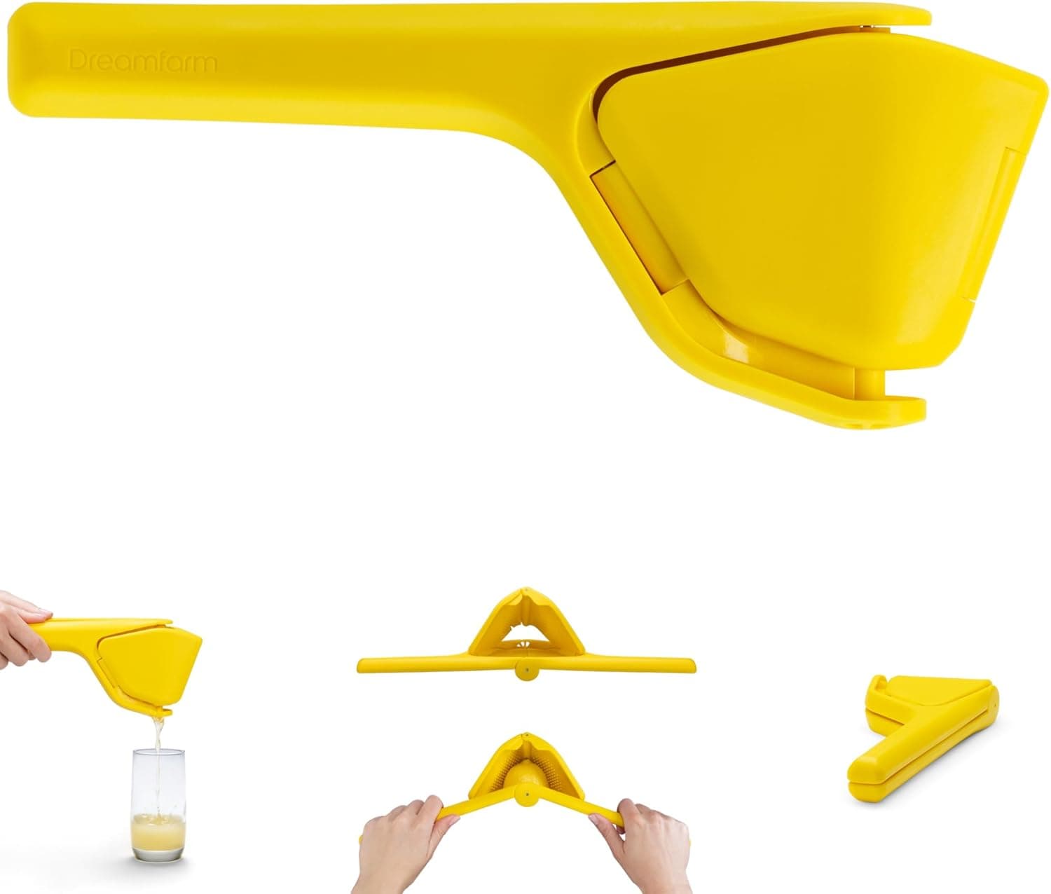 Dreamfarm Original Lemon Fluicer Easy-Squeeze Fold-Flat Citrus Juicer - 10 Inch, Suits Lime & Lemon