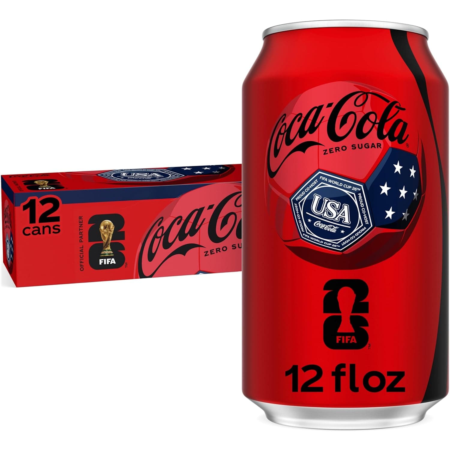 Coca-Cola Zero Sugar Soda, 12 fl oz Cans, 12 Pack - Classic Cola Soft Drink Fridge Pack