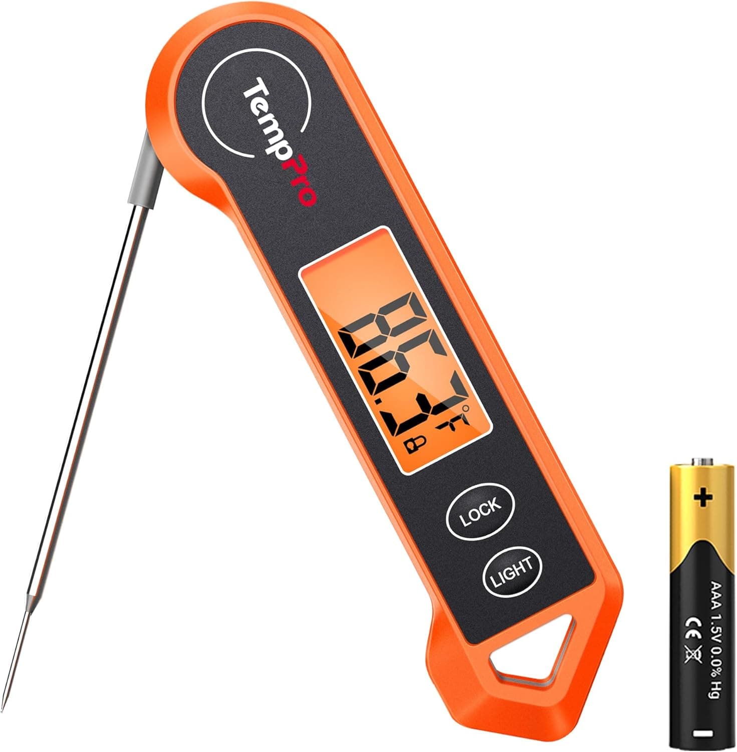 TempPro TP19H Digital Meat Thermometer for Cooking with Ambidextrous Backlit and Motion Sensing Kitchen Cooking Food Thermometer for BBQ Grill Smoker Oil Fry Candy Instant Read (Previously ThermoPro)