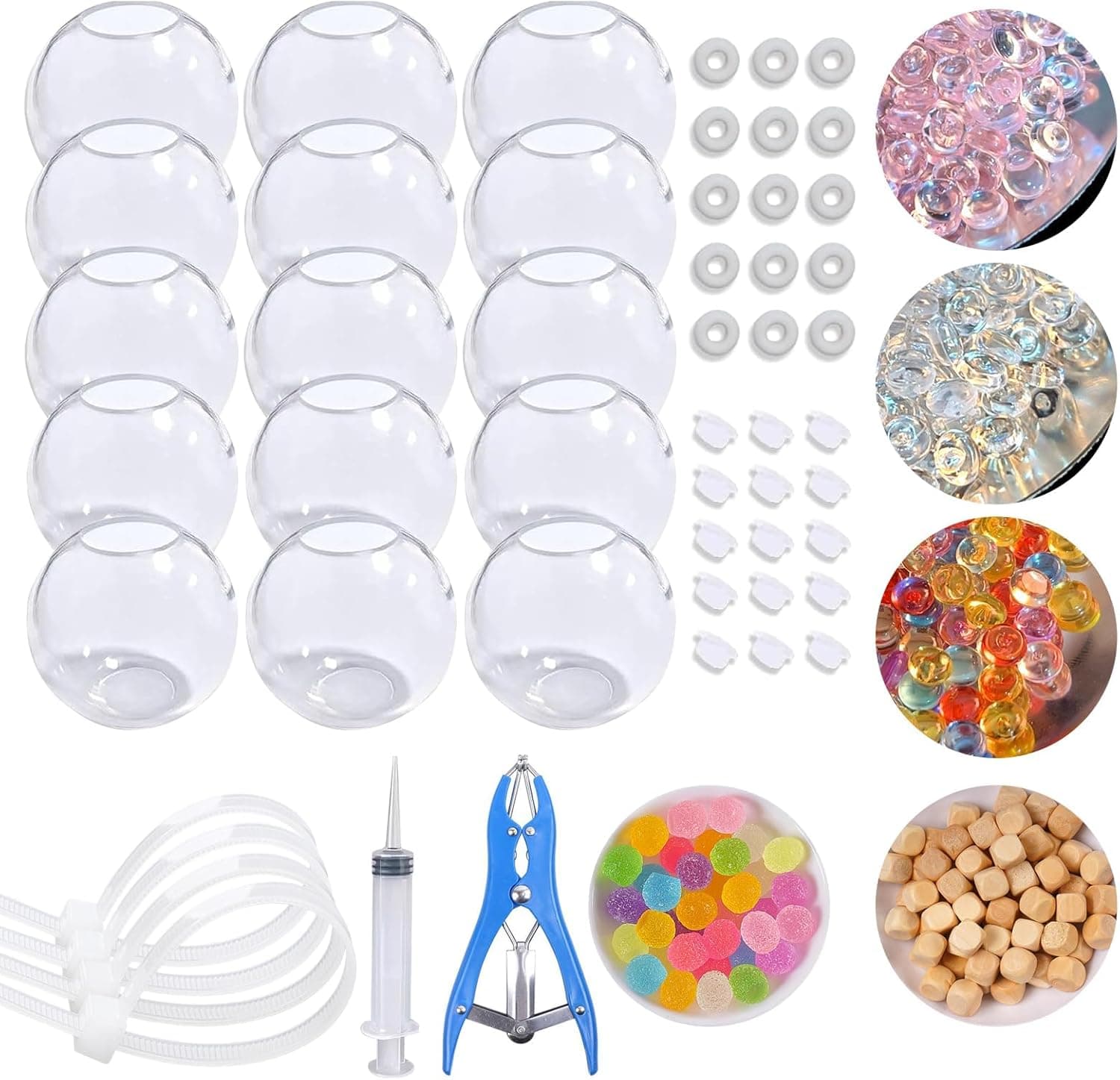 DIY Stress Ball Making Kit-Easy DIY- 15 TPR Skins, Total 14oz of Various fillers, Create ASMR Anxiety Relief Toys, Handmade Squishy Stress Balls, Squishy Maker,Self-Care Gifts for Women