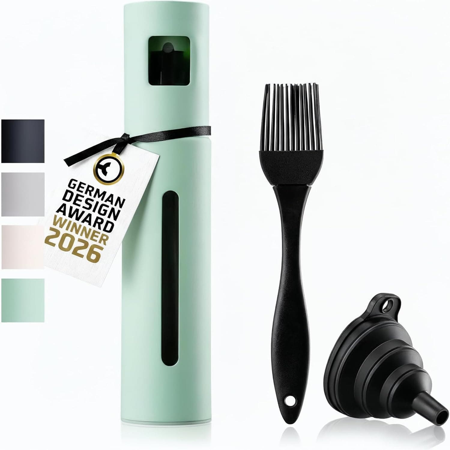 Schmidt & Kramer Oil Sprayer for cooking I Premium Stainless Steel and Glass Oil Mister for Healthy Cooking I Practical Sprayer for Precise Dosage, Suitable for All Cooking Oil (Mint)
